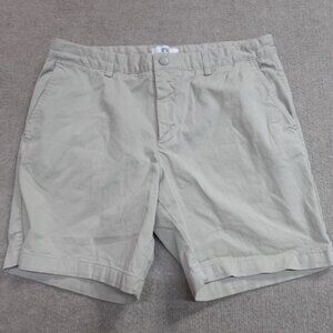 Spoke Shorts 34 Beige Solid Cotton Blend Chino 6.5" Build B